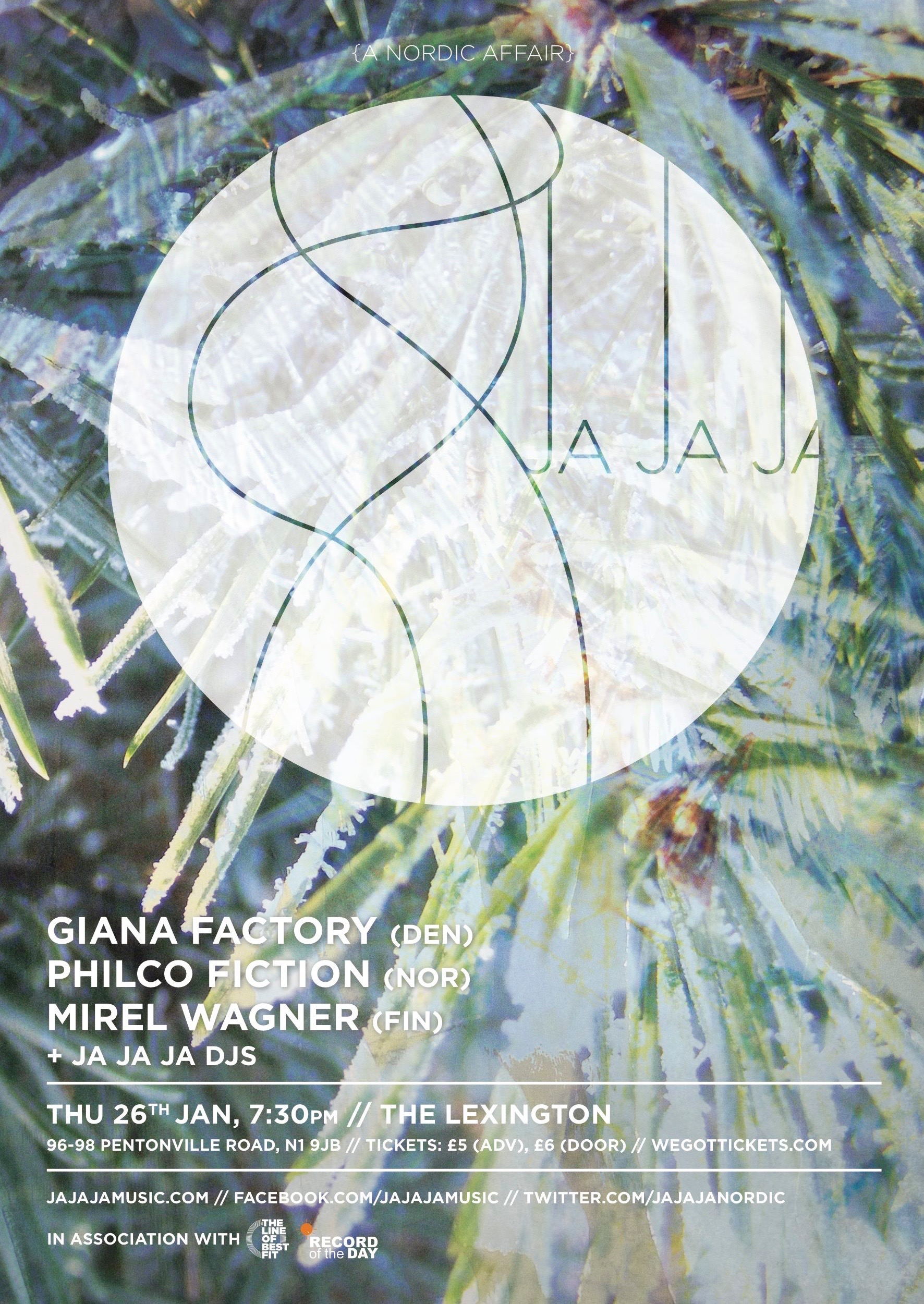 January 2012 – Giana Factory, Philco Fiction & Mirel Wagner