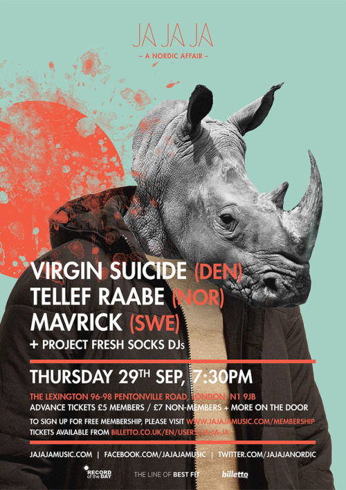 London – September 2016 with Virgin Suicide, Tellef Raabe, Mavrick
