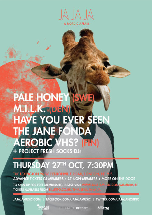 London – October 2016 with Pale Honey, M.I.L.K and Have You Ever Seen The Jane Fonda Aerobic VHS?