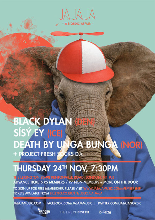 London – November 2016 with Black Dylan, Sísý Ey + Death By Unga Bunga